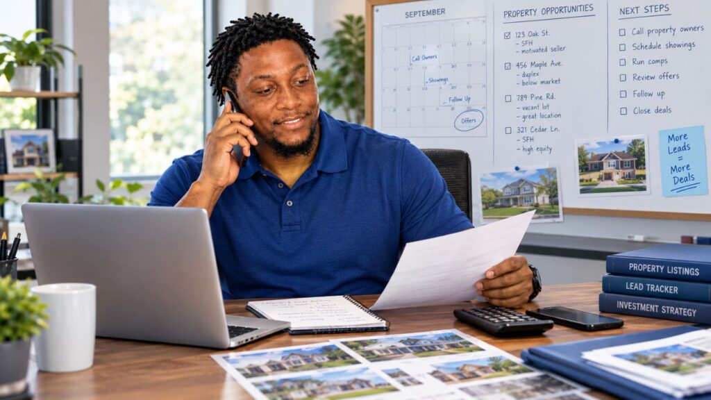 Real estate investor consistently making offers and building relationships